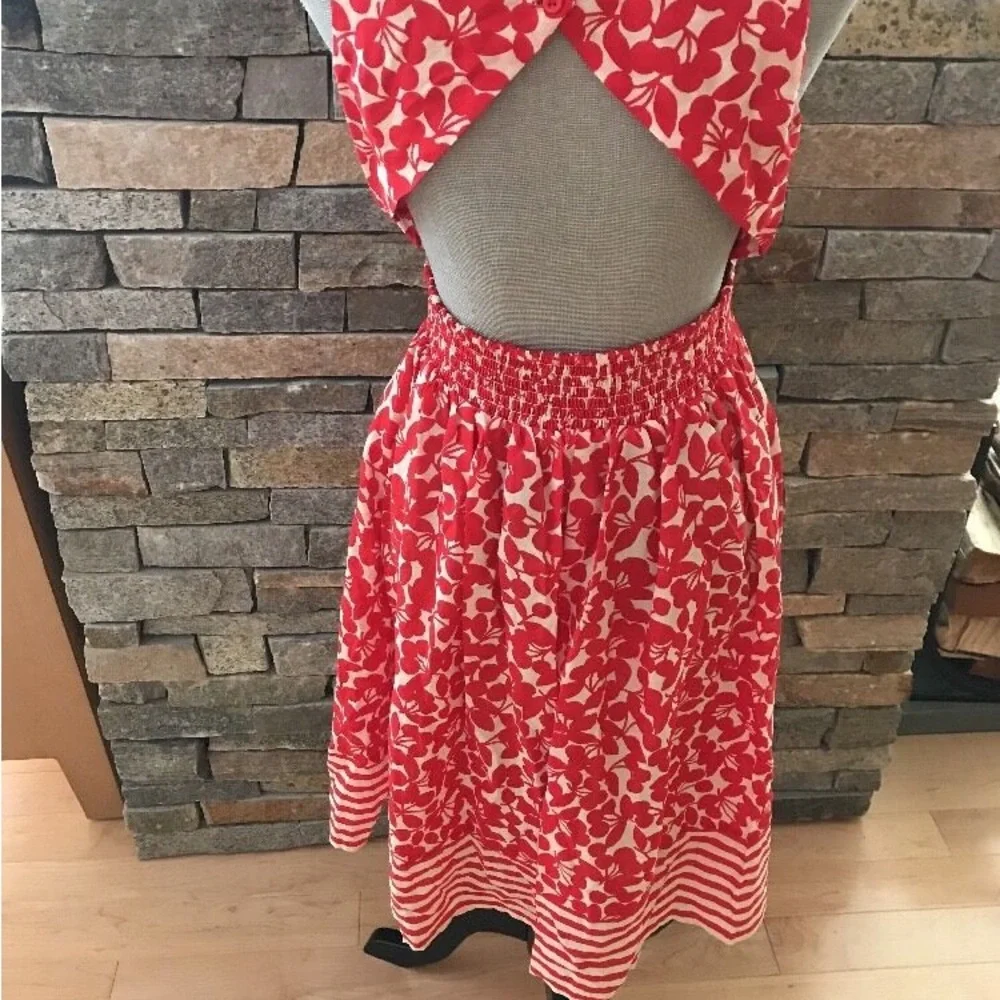 Nanette Lepore Cote D’Azur Red & White Cherry Print Swim Coverup Dress M $148 - Picture 8 of 11